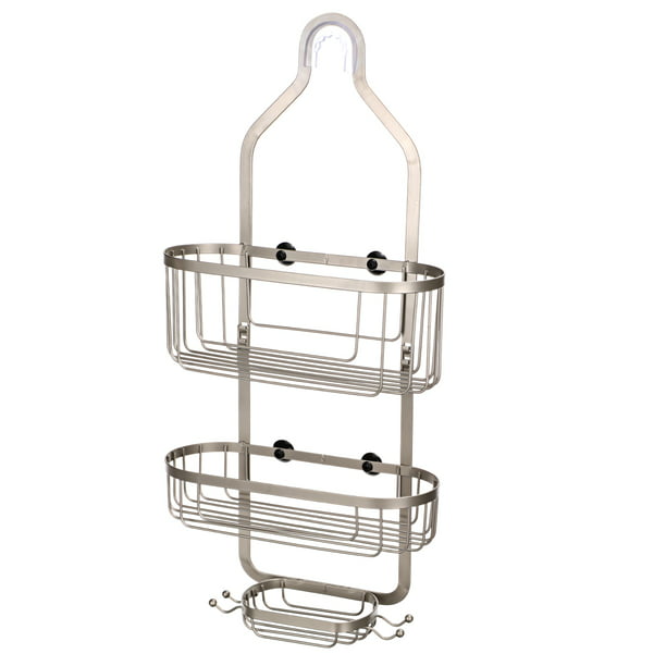 Over Shower Head Caddy Hanging Storage Organiser Accessory Rust Free White NEW..